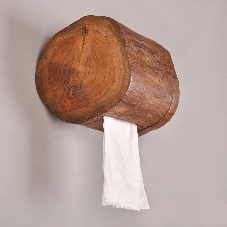 Wooden toilet paper holder