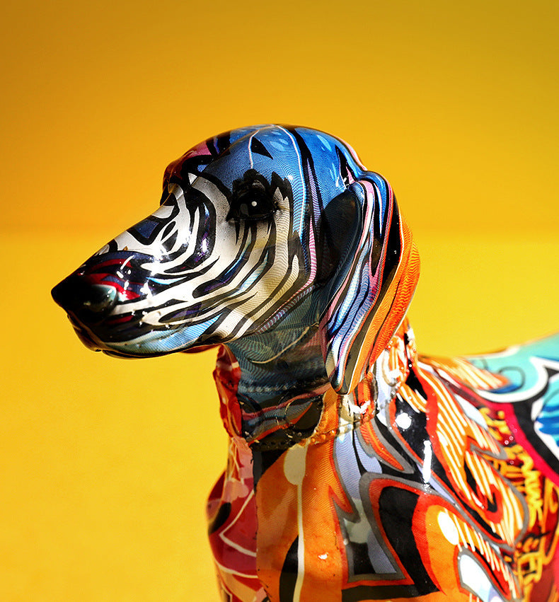 Sculpture de chien en résine