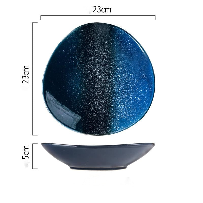 Piatto in porcellana blu