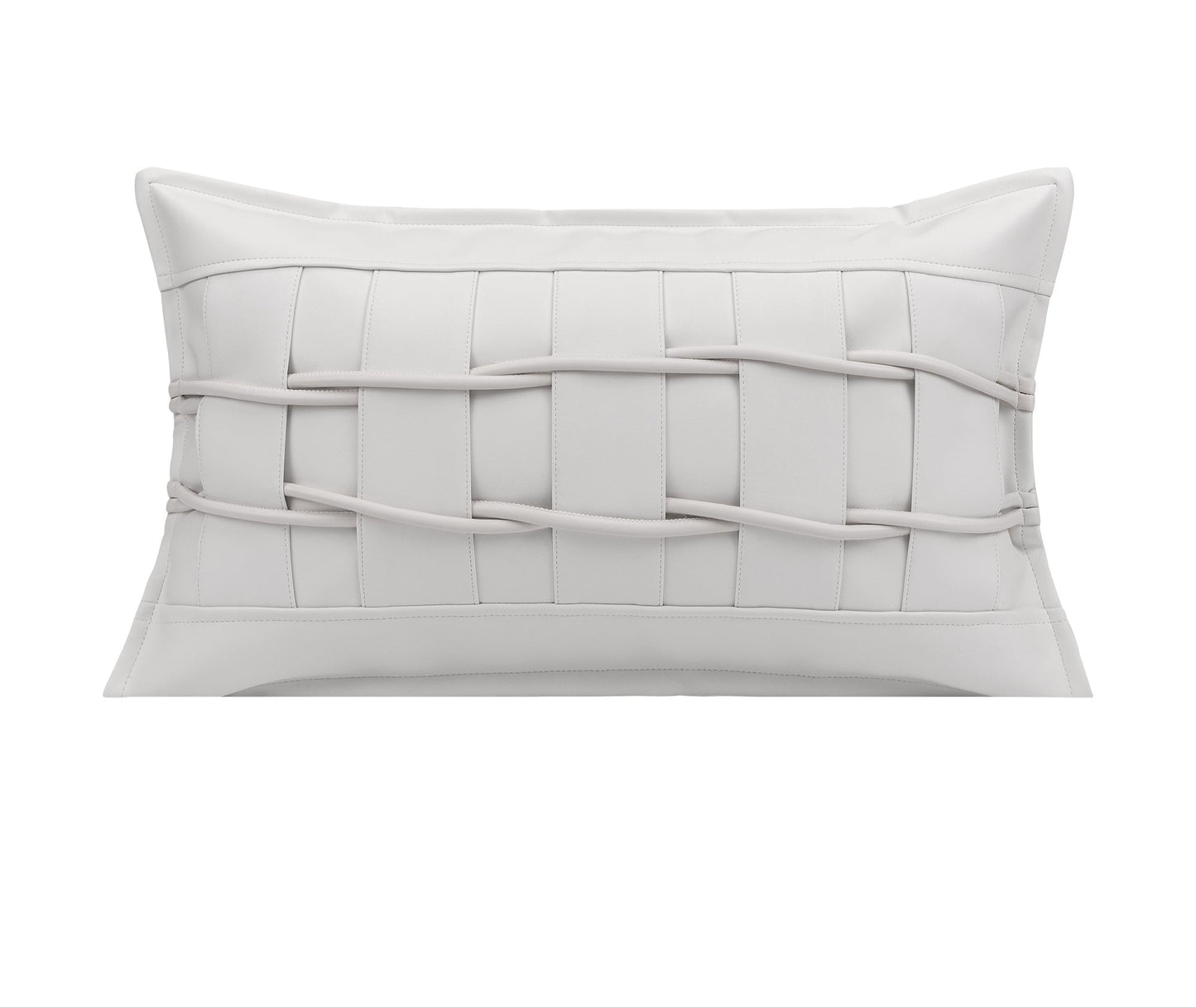 Cuscino bianco in pelle