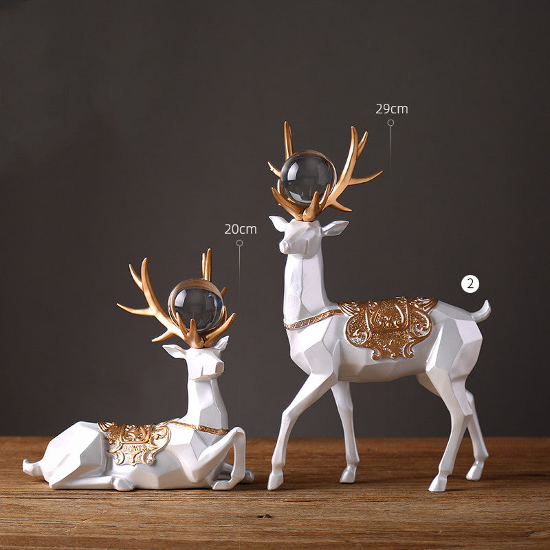 Ensemble de sculptures de renne porte-bonheur