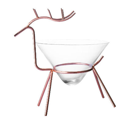 Coppa in Vetro Trasparente con Cervo