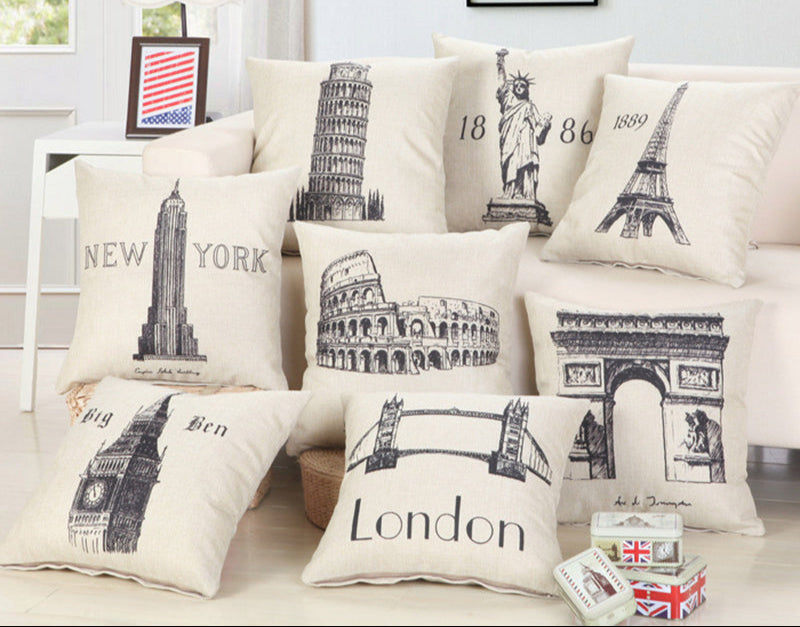 Cuscino con stampa nome di città