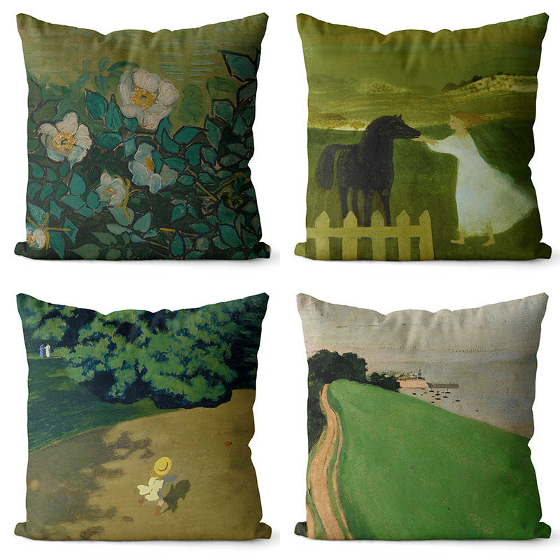 Coussin élégant de style paysage