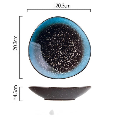 Piatto in porcellana blu