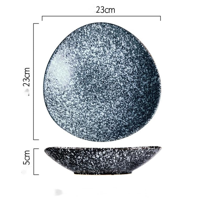 Piatto in porcellana blu