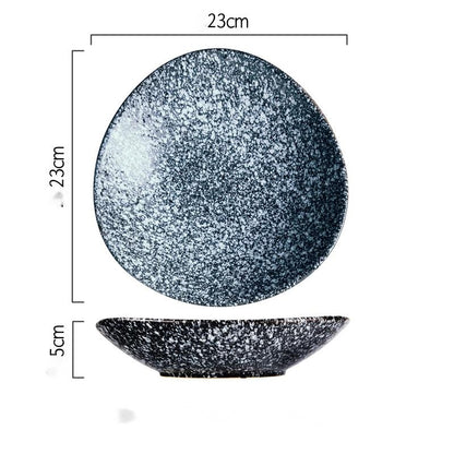 Piatto in porcellana blu