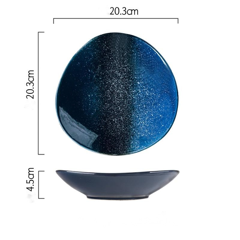 Piatto in porcellana blu