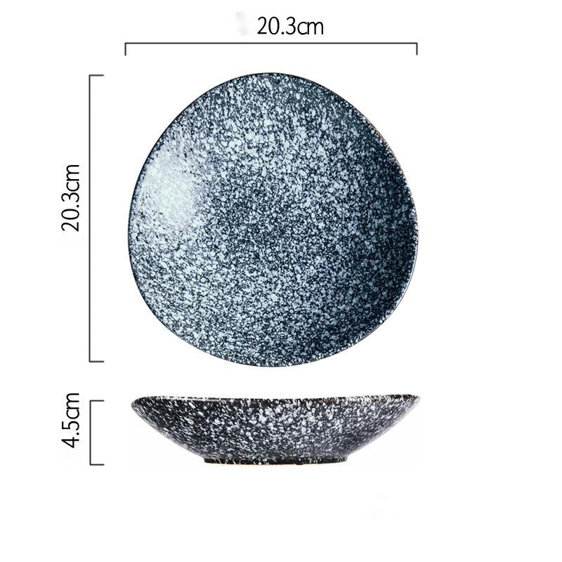 Piatto in porcellana blu