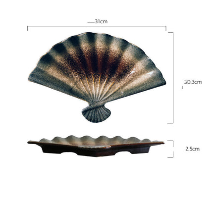 Piatto in Ceramica a forma di ventaglio