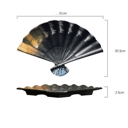 Piatto in Ceramica a forma di ventaglio
