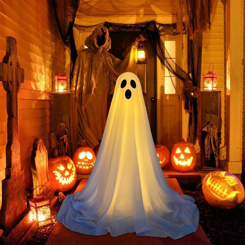 Decorazione Halloween Fantasma da Esterno con Catena Luminosa