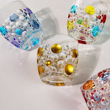 Crystal glass with stones