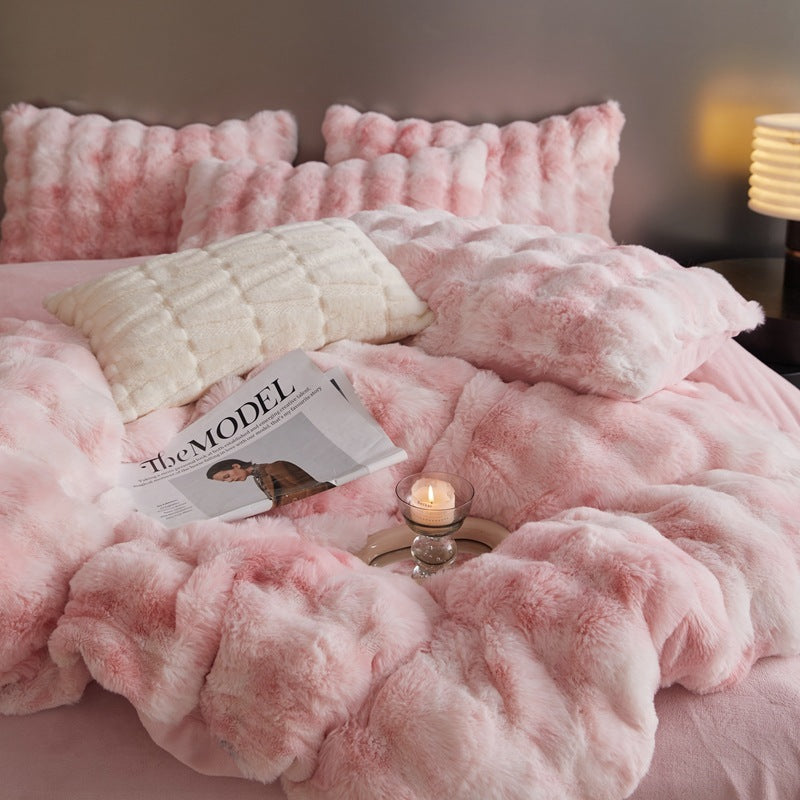 Set 4 pezzi da letto peluche