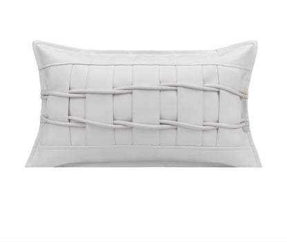 Cuscino bianco in pelle