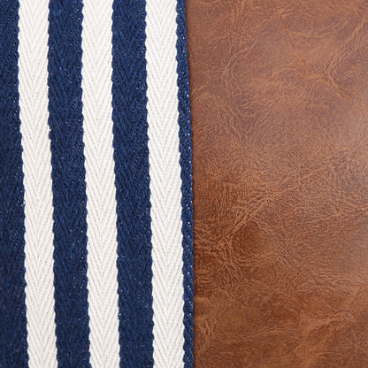 Housse de coussin en cuir à rayures
