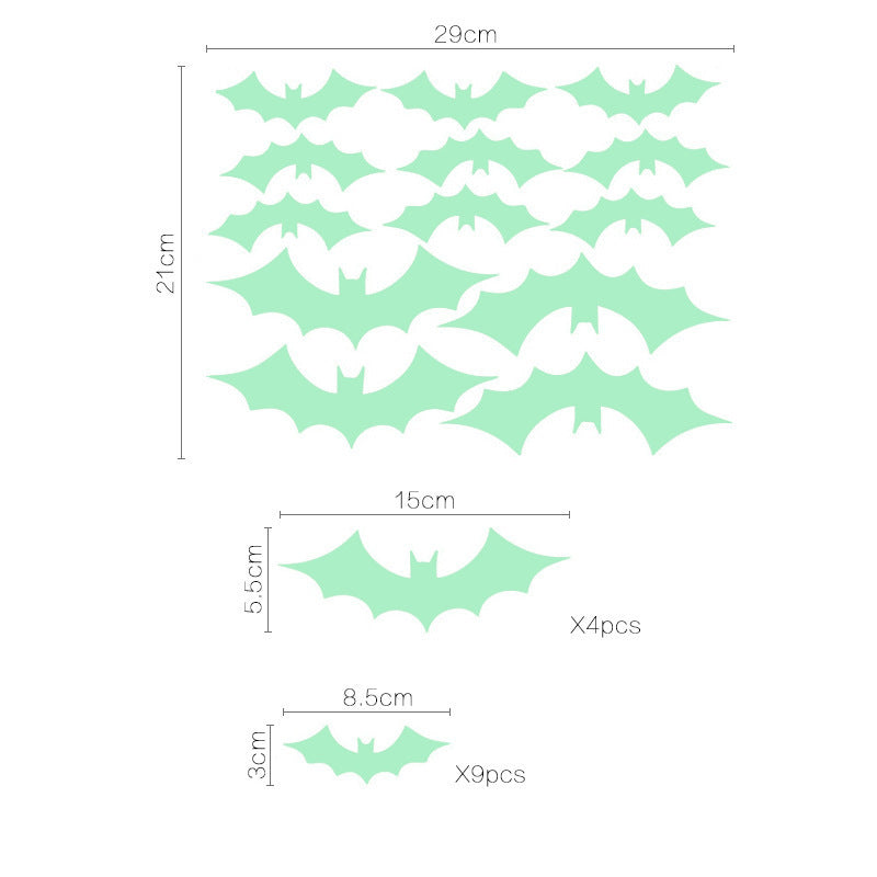 Decorazione di Halloween – Adesivi murali fluorescenti a tema horror
