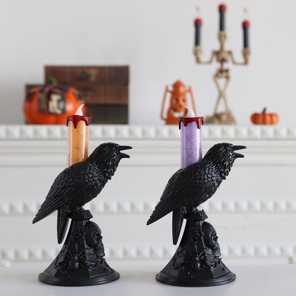Halloween Crow Lantern Festival Decoration Props Candlestick Ornaments