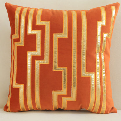 Taie d'oreiller en velours avec détails dorés