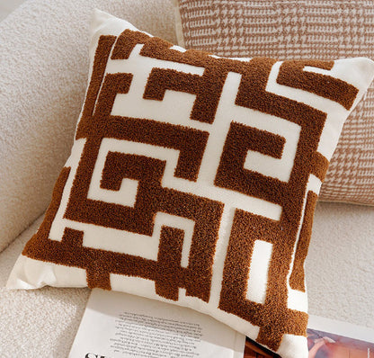 Federa per cuscino a righe in velluto