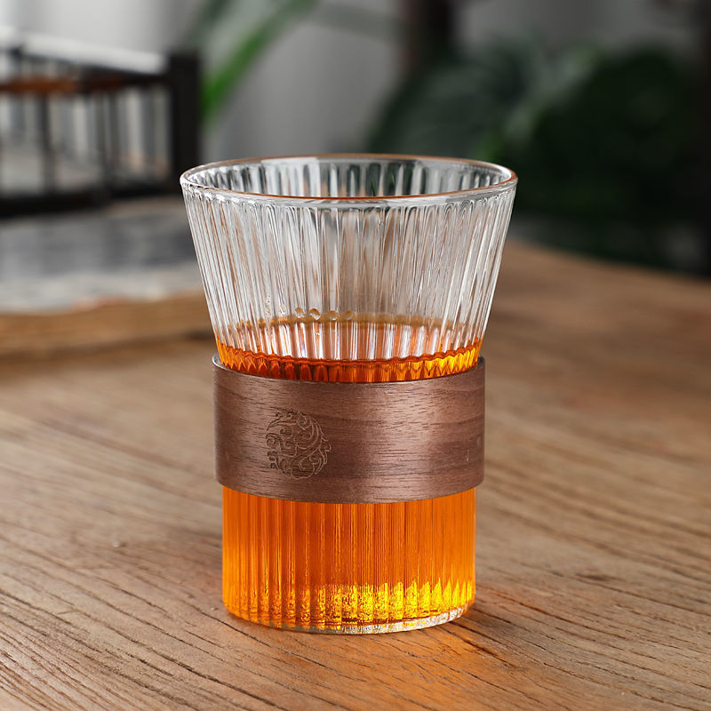 Set di Bicchieri con Portabicchieri in Legno