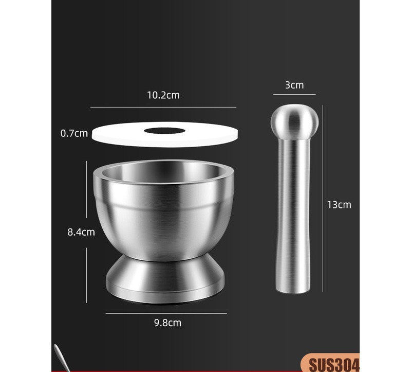 Mortaio in Acciaio Inossidabile e Bambù con Pestello