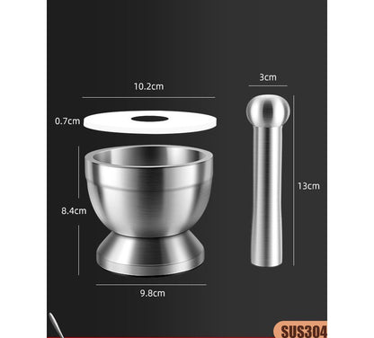 Mortaio in Acciaio Inossidabile e Bambù con Pestello