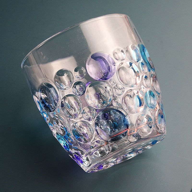 Crystal glass with stones