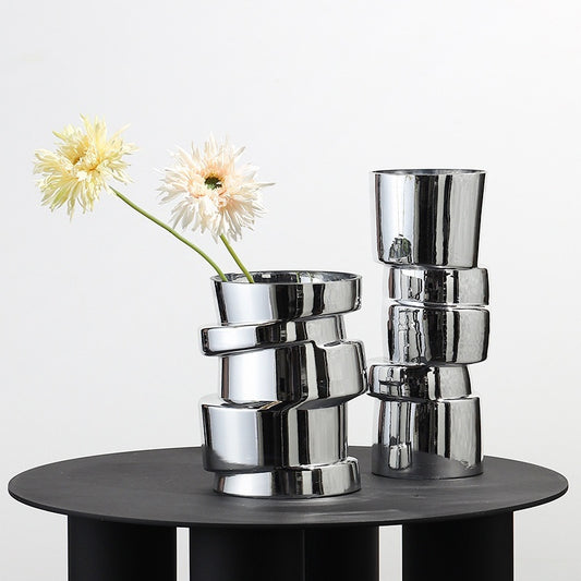 Decorazioni vaso in vetro argentato