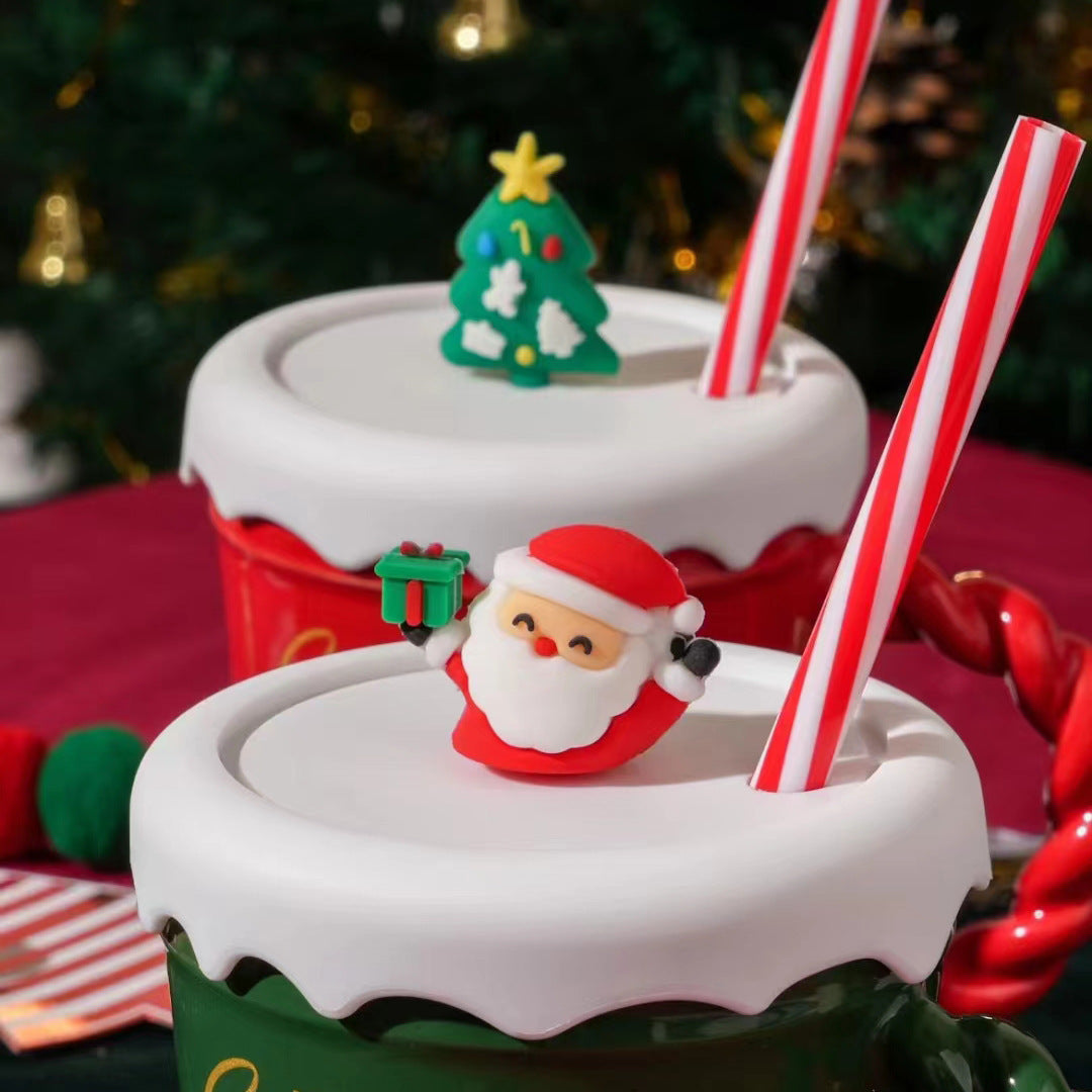 Tazza natalizia in ceramica – Design creativo a tema albero di Natale