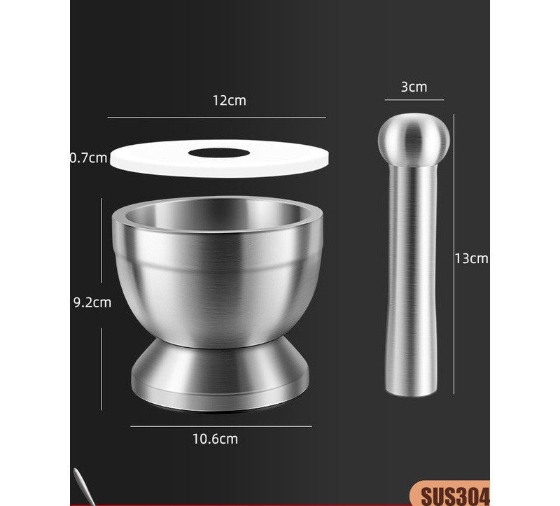 Mortaio in Acciaio Inossidabile e Bambù con Pestello