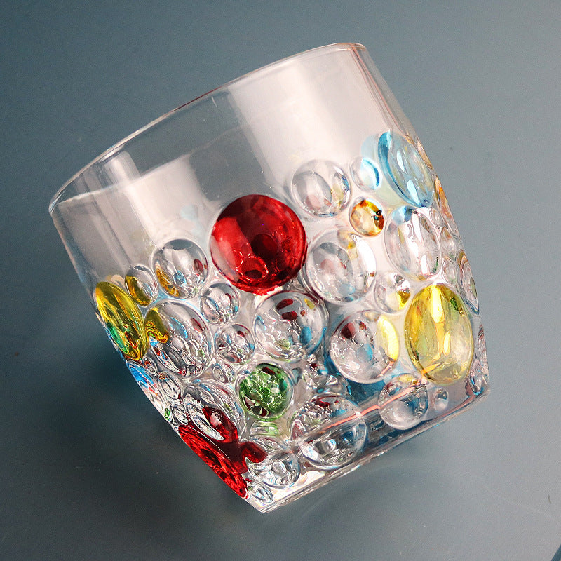 Crystal glass with stones