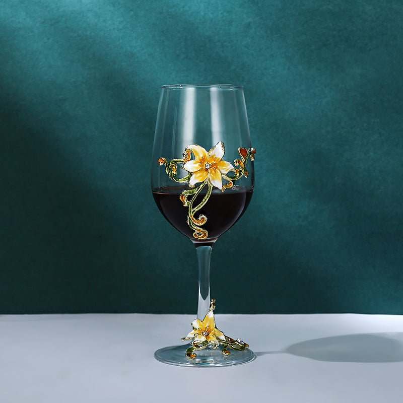 Crystal Goblet with Flower
