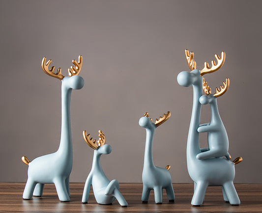 Set Scultura renne portafortuna