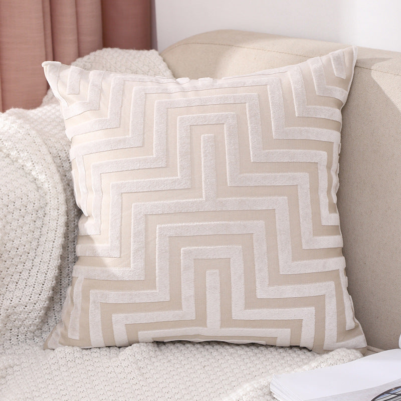 Federa per cuscino a righe in velluto