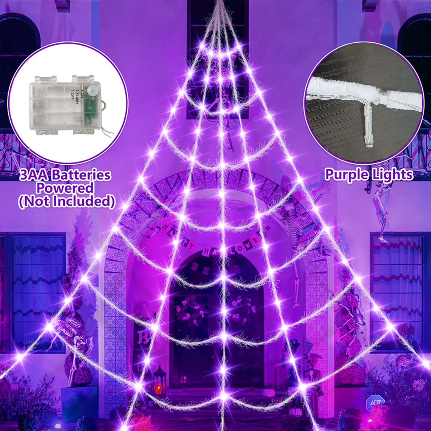 Decorazione Halloween – Ragnatela con Ragno per Casa Infestata o Feste a Tema