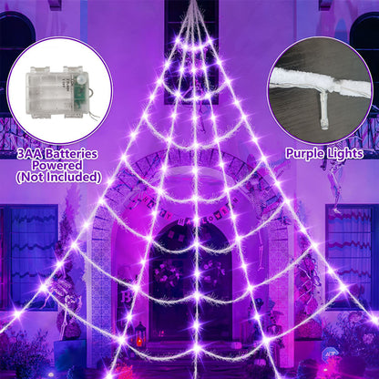 Decorazione Halloween – Ragnatela con Ragno per Casa Infestata o Feste a Tema