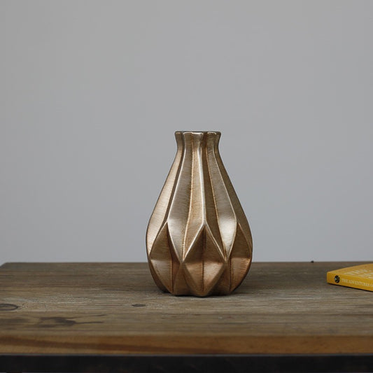 Vaso in ceramica retrò oro