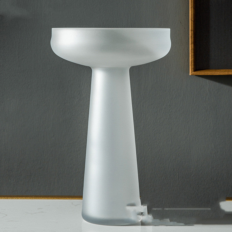 Decorazione vaso in vetro color caffè opaco