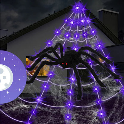 Decorazione Halloween – Ragnatela con Ragno per Casa Infestata o Feste a Tema