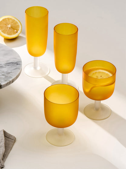 Yellow Glass Goblet