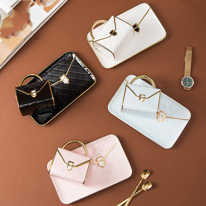 Piatto in Ceramica a Forma di Borsa