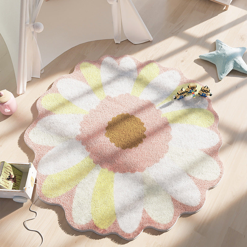Rug with floral graphics